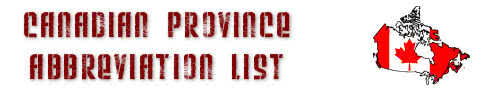 Province Abbreviation List